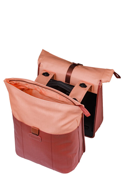 Basil 18521 Vive dubbele fietstas MIK 28-35L bordeaux/roze