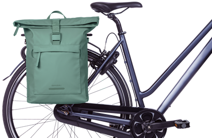 Basil 18542 Brooklyn schoudertas MIK Hooks 17L zilvergroen
