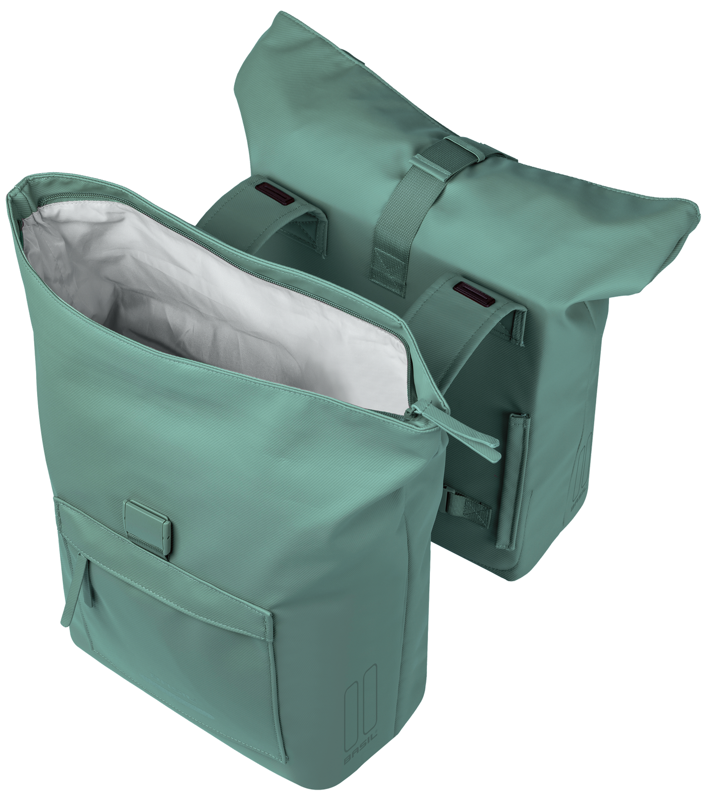 Basil 18548 Brooklyn dubbele fietstas 41L zilvergroen