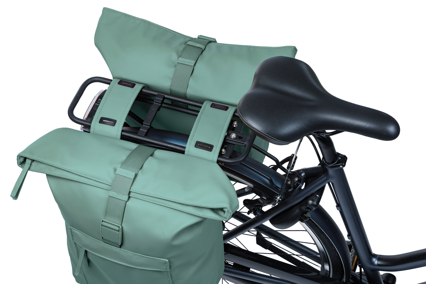 Basil 18548 Brooklyn dubbele fietstas 41L zilvergroen