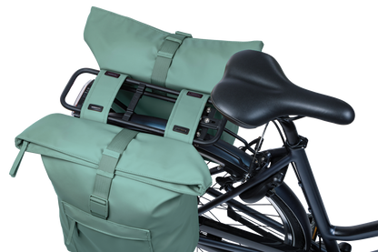 Basil 18548 Brooklyn dubbele fietstas 41L zilvergroen