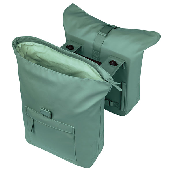 Basil 18551 Brooklyn - dubbele fietstas MIK - 41L - zilvergroen