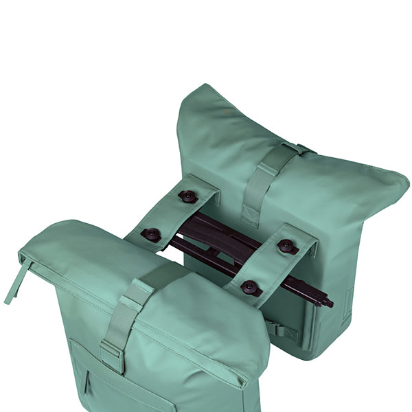 Basil 18551 Brooklyn - dubbele fietstas MIK - 41L - zilvergroen