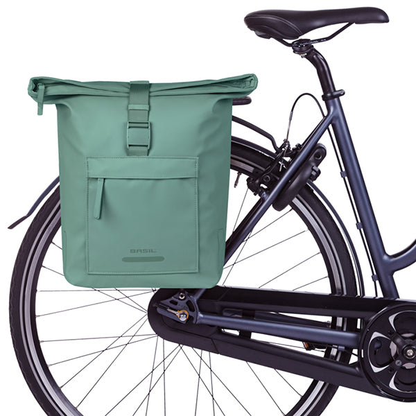 Basil 18551 Brooklyn - dubbele fietstas MIK - 41L - zilvergroen