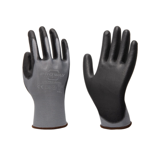 Nylon handschoen polyester PU gecoat zwart XL