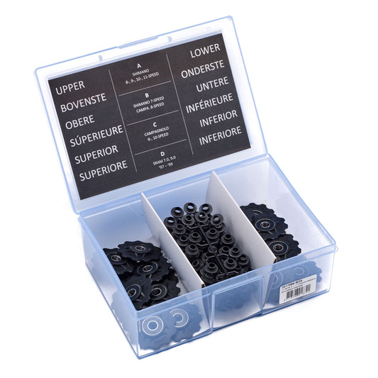 Elvedes 2017086-BOX 10 derailleurwieltjes 2x11T standaard lager + spacers (10)