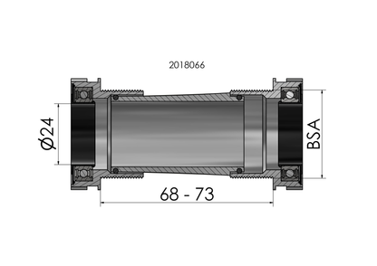 Elvedes 2018066 thread fit BSA MTB 24 mm. (Shimano)
