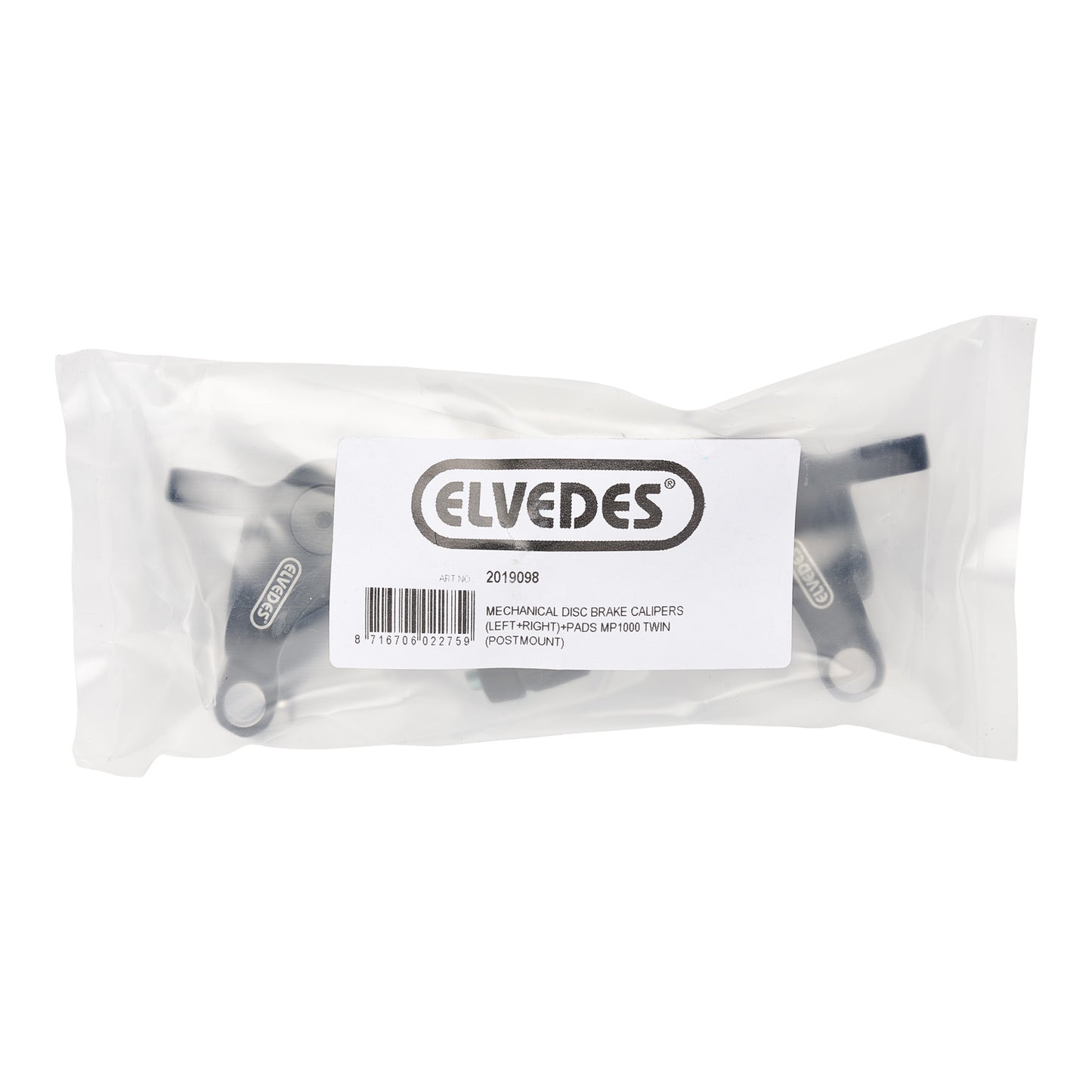 Elvedes 2019098 mechanische schijfrem remklauw twin MP1000 dubbele zuigers postmount