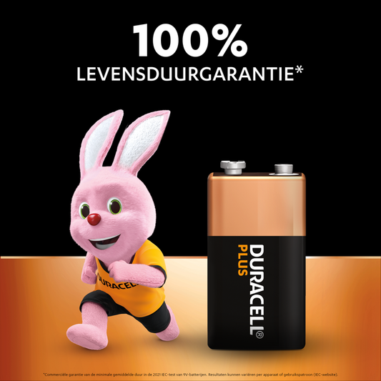 Batterij Duracell Plus Power 100% 6LR61 9V