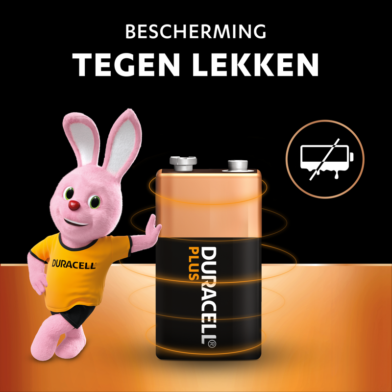 Batterij Duracell Plus Power 100% 6LR61 9V