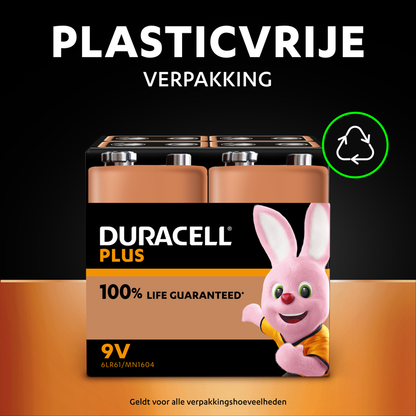 Batterij Duracell Plus Power 100% 6LR61 9V