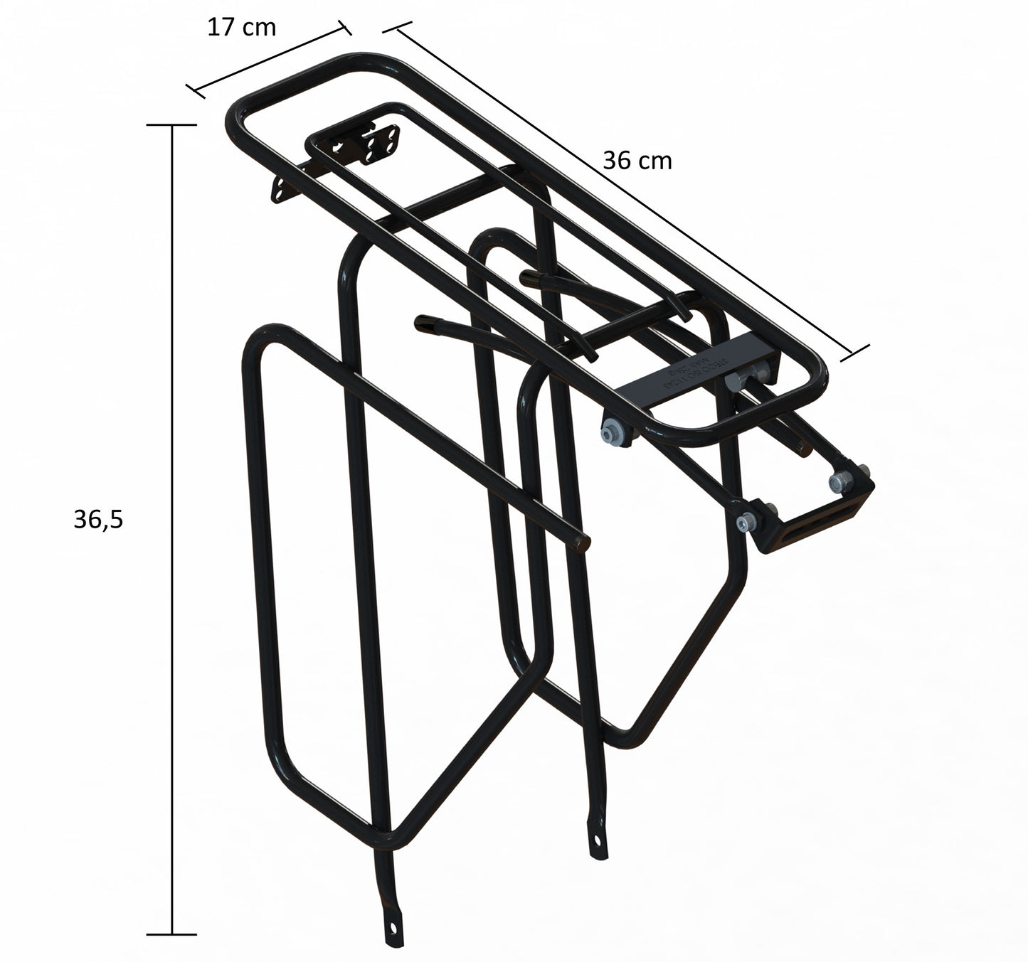 Steco Tubic Slim Design achterdrager mat zwart