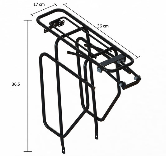 Steco Tubic Slim Design achterdrager mat zwart