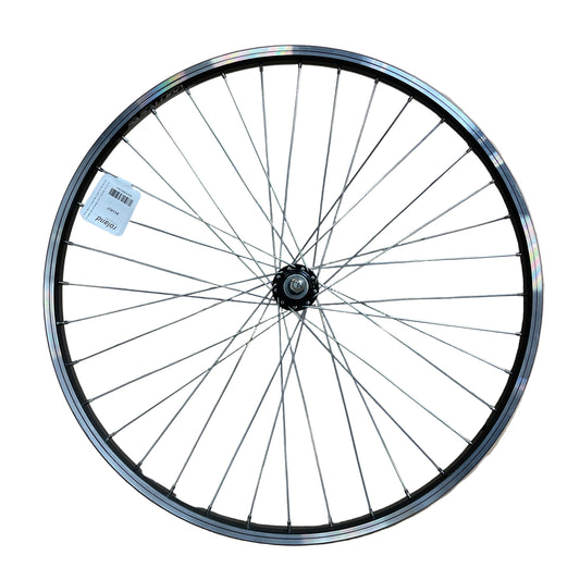 Achterwiel 26" 21-559 alu. zwart Parallex freewheel vast spaak 14