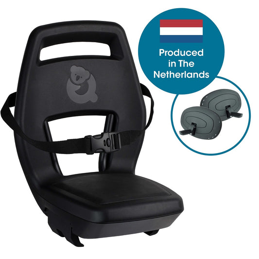 Qibbel Q340 Junior 6+ zitje zwart/zwart incl. voetsteunen en voetbeschermingsplaten