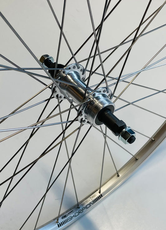 Achterwiel 28"- 622x19 Skorpion alu. zilver FM31 freewheel vast sp. 13 RVS