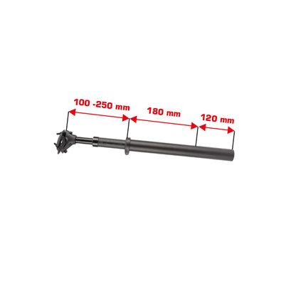 Ergotec zadelpen SP=-10.0 mat zwart verend 33.9-550