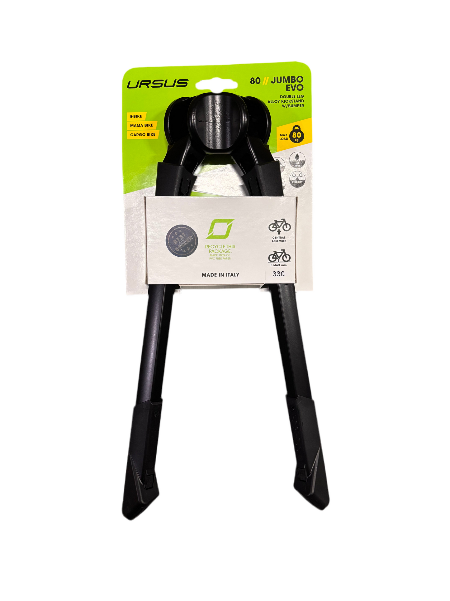 Ursus standaard dubbel Jumbo EVO XL zwart 330 mm. + bumper MAX 80 kg.