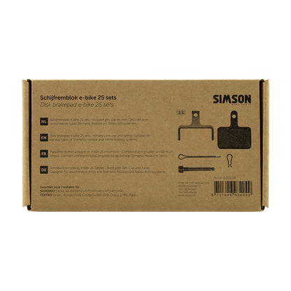 Simson 600211 bulk schijfremblokken E-bike (Box, 25 sets)