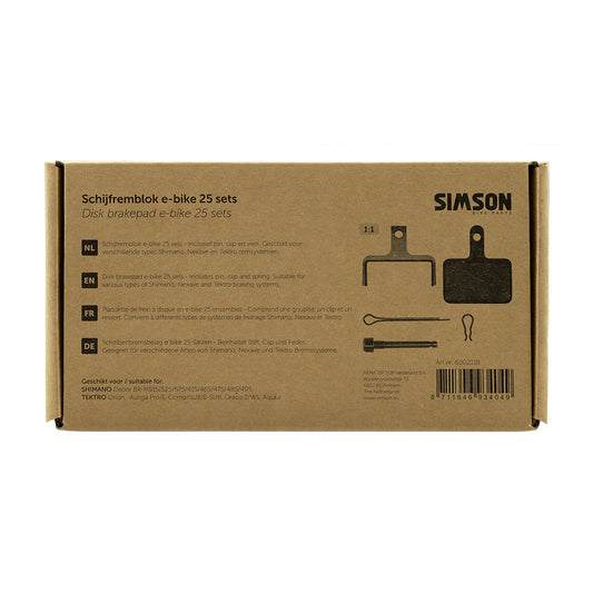 Simson 600211 bulk schijfremblokken E-bike (Box, 25 sets)