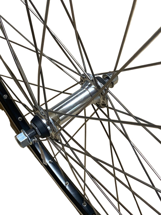 Voorwiel 28"- 622X19 Connect alu. zwart FM21 vast sp. 14 RVS