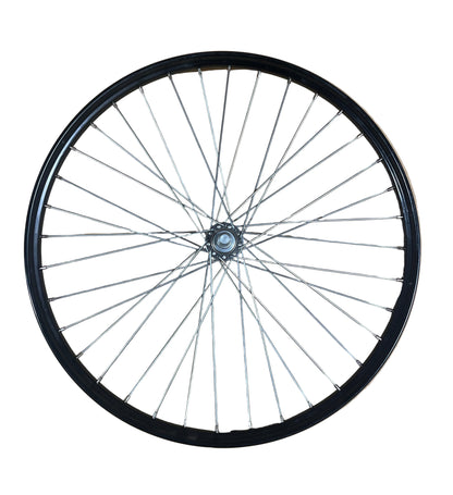 Transportwiel 806322 26" 28-559 staal zwart met steekas 18 mm. spaak 11