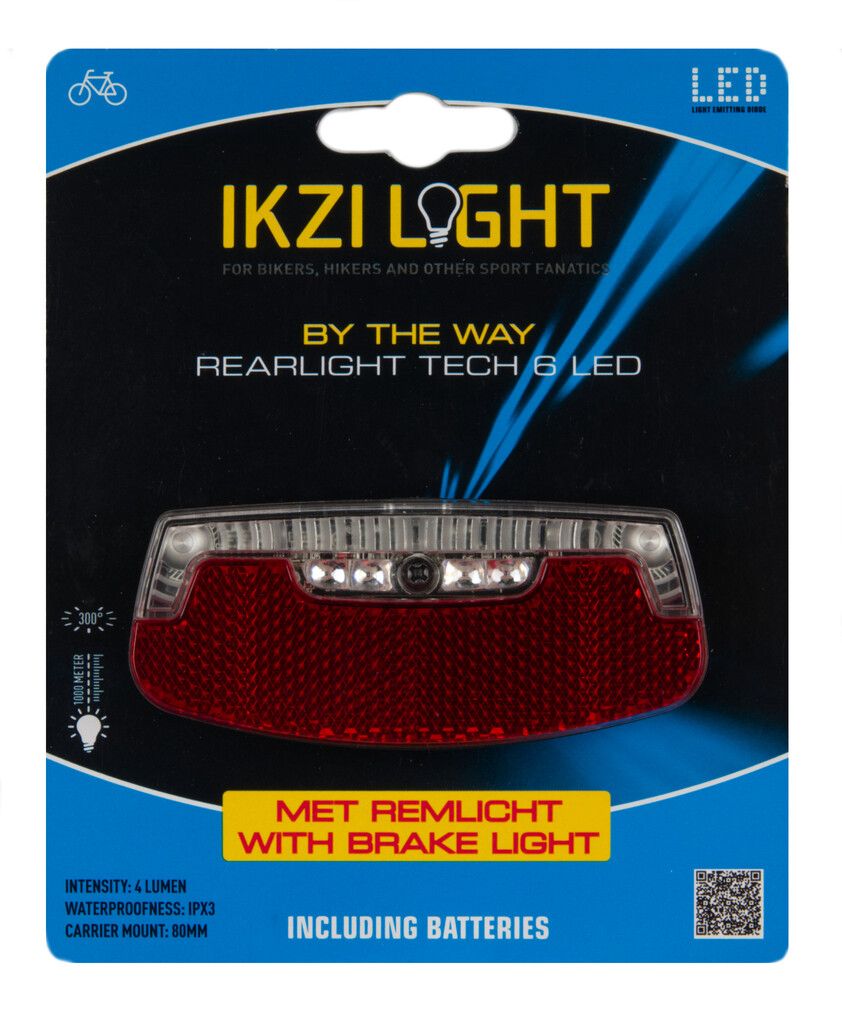 IkziLight achterlicht drager By The Way 2x led met remlicht