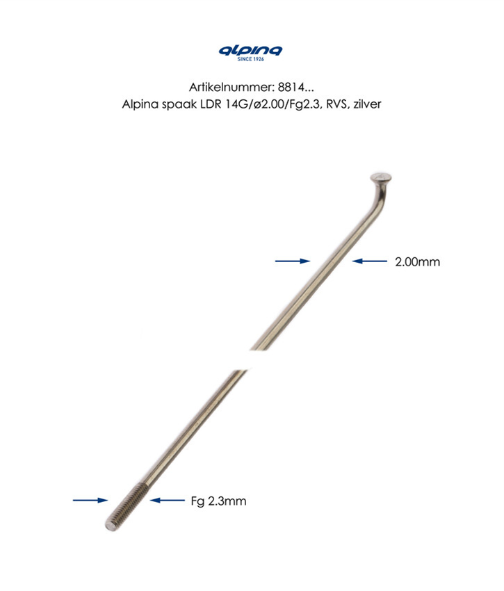 Alpina spaak 14x290 RVS