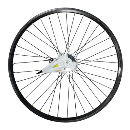 Voorwiel 28" - 622 Dynamic zwart/zwarte spaken alu. Shimano RB