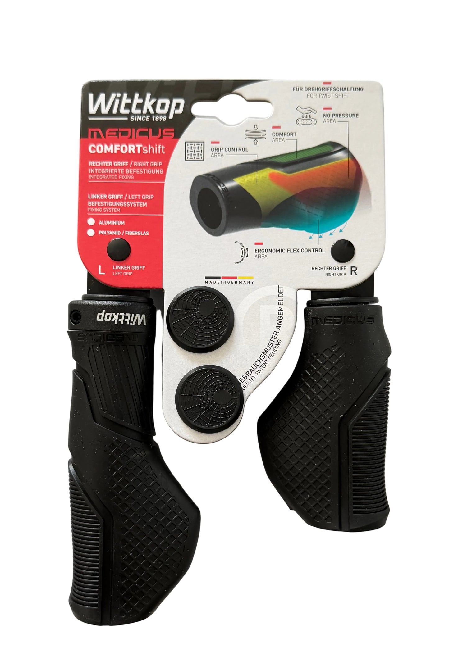 Wittkop Medicus Comfort set handvatten 135/95 mm met alu klem