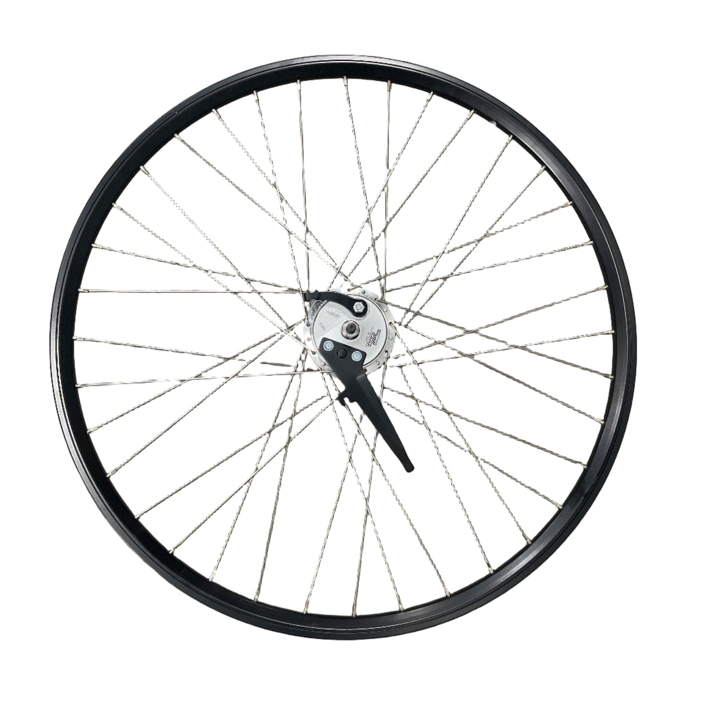 Voorwiel 28" - 622 Dynamic zwart RVS spaken alu. trommel SA