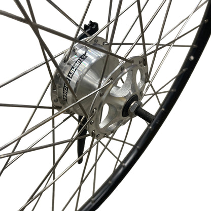 Voorwiel 28" - 622 Dynamic zwart RVS spaken alu. trommel SA