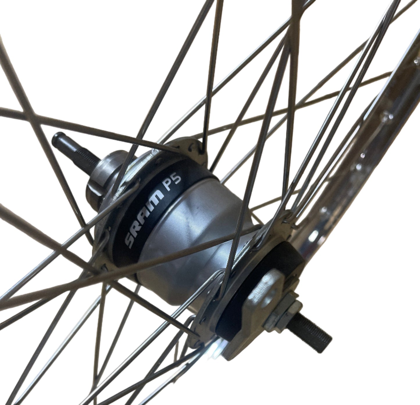 Achterwiel 804254 28x1.5/8x1.3/8 RVS SRAM 5GRN. remnaaf