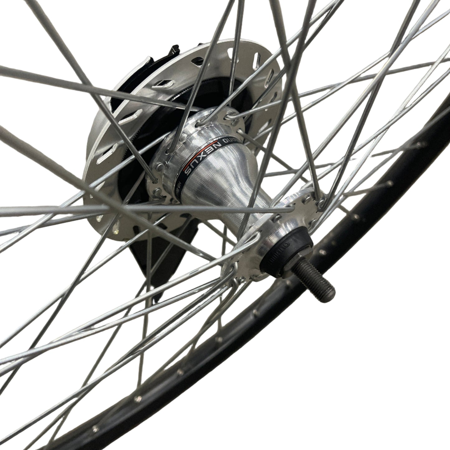 Voorwiel 26" - 559 Vision25 leenfiets zwart RVS spaken RB voornaaf+remplaat