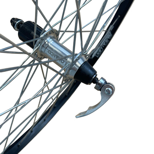 Achterwiel 26" 21-559 alu. Parallex zwart cassette QR spaak 13