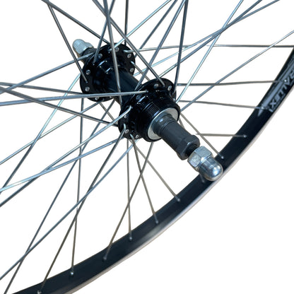 Achterwiel 26" 21-559 alu. zwart Parallex freewheel vast spaak 14