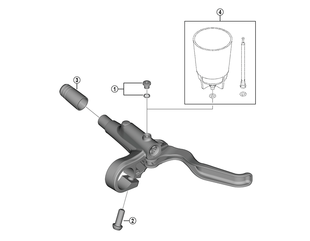 Shimano EMT201KLFPRA100 schijfrem set BL BR-MT200 (L-voor) compleet z/schijf zwart