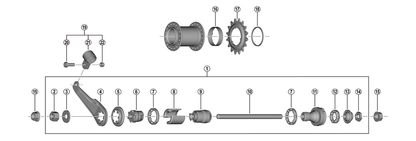 Shimano ICBE110AXLE remnaaf 109 mm aslengte 165 mm zonder montuur