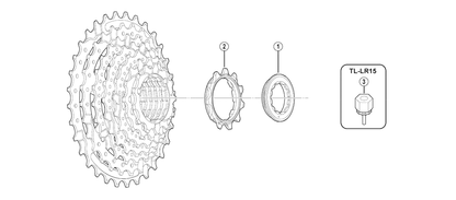 Shimano ECSHG518128 cassette CS-HG51 8-speed 11-13-15-17-19-21-24-28T