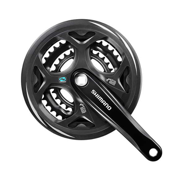 Shimano EFCM311E888CL crankstel Altus 7/8 spd. 175/48x38x28 zwart (-5 mm diep)