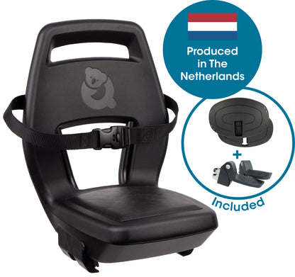 Qibbel Q340 Junior 6+ zitje zwart/zwart incl. voetsteunen en voetbeschermingsplaten