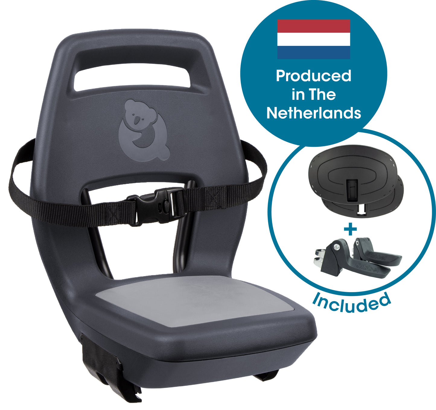 Qibbel Q341 Junior 6+ zitje antraciet/grijs incl. voetsteunen en voetbeschermingsplaten