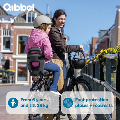 Qibbel Q341 Junior 6+ zitje antraciet/grijs incl. voetsteunen en voetbeschermingsplaten