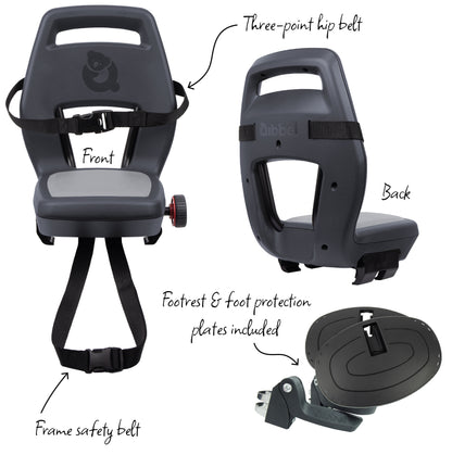 Qibbel Q341 Junior 6+ zitje antraciet/grijs incl. voetsteunen en voetbeschermingsplaten