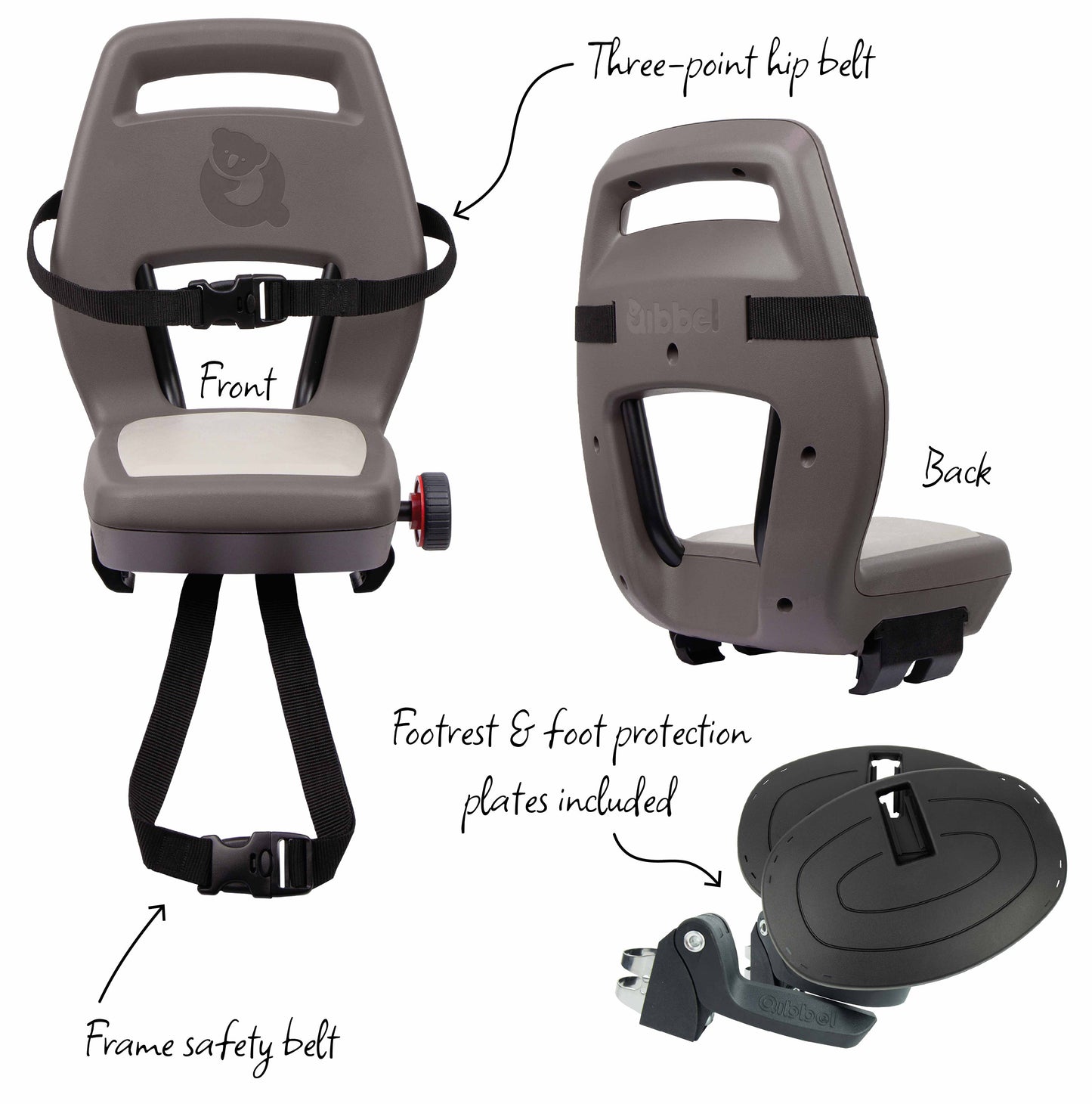 Qibbel Q346 Junior 6+ zitje Hazel Brown incl. voetsteuntjes en voetbeschermplaten