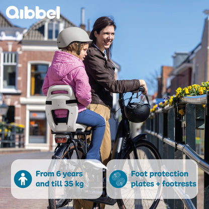 Qibbel Q365 Junior 6+ Pebble Grey – beige/bruin – incl. voetsteunen en voetbeschermingsplaten