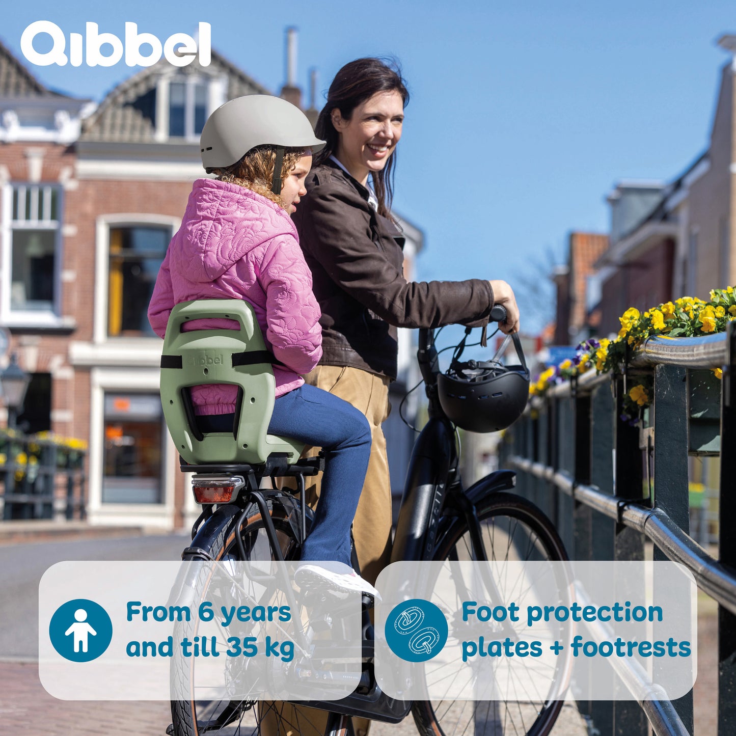 Qibbel Q367 Junior 6+ Sage Green – groen/groen – incl. voetsteunen en voetbeschermingsplaten