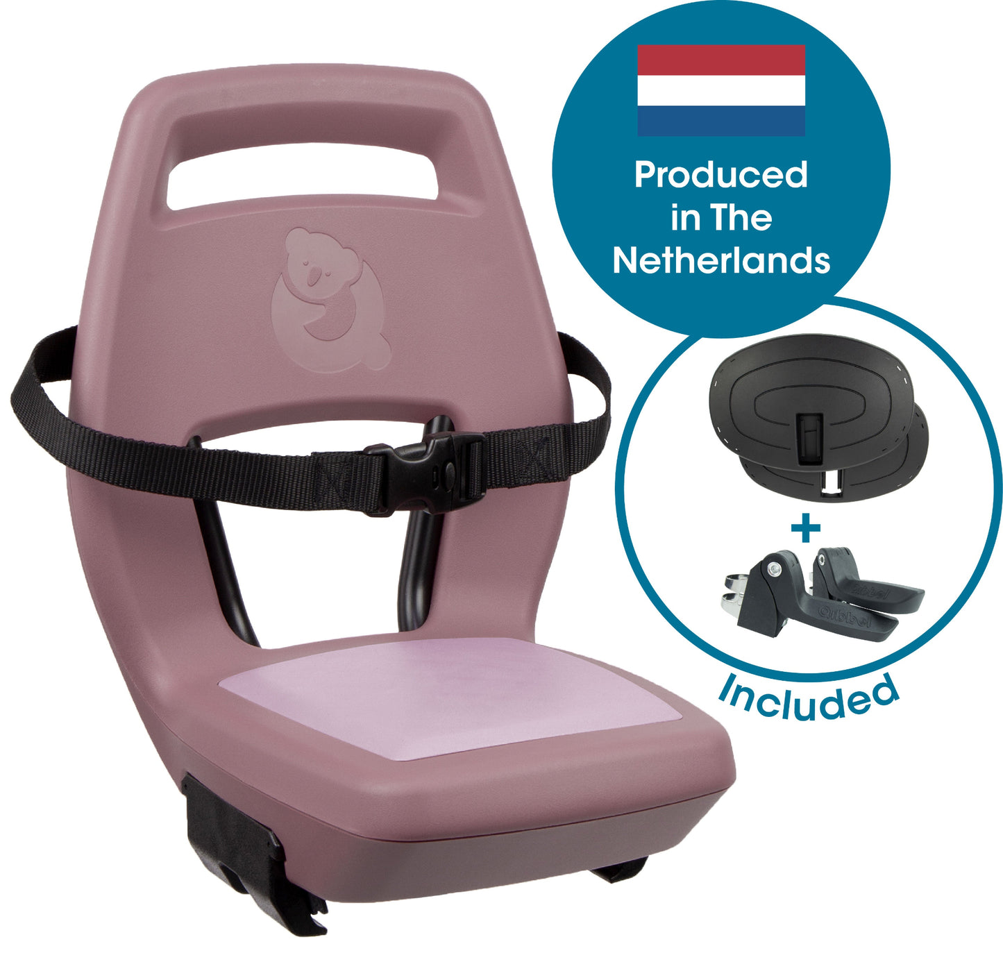 Qibbel Q368 Junior 6+ Plum Rose – roze/roze – incl. voetsteunen en voetbeschermingsplaten