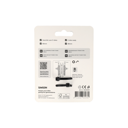 Simson S020209 remblokken E-bike V-Brake 80mm