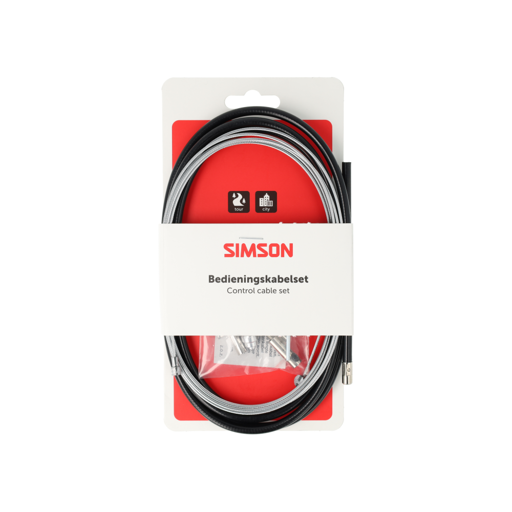 Simson S020222 trommelremkabelset compleet Universeel zwart RVS